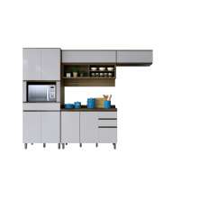 Cozinha Compacta 4 Peças Turquesa Valdemoveis Ipê/Off White
