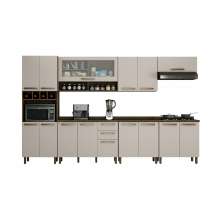 Cozinha Completa Perola 7 Peças 15 Portas 2 Gavetas Valdemoveis Cinamomo/Off White