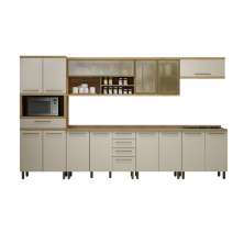Cozinha Completa Tarantela 7 Peças 14 Portas 4 Gavetas Valdemoveis Cinamomo/Off White
