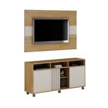 Rack Com Painel para TVs ate 50 Polegadas Viena Valdemoveis Cinamomo/Off White