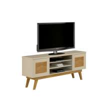 Rack para TV até 65 Polegadas 2 Portas Detroit Valdemoveis Off White/Cinamomo