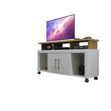 Rack para TV ate 47 Polegadas Espanha Valdemoveis Off White/Cinamomo
