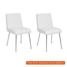 [OUTLET] Conjunto com 2 Cadeiras de Cozinha Vox Branco