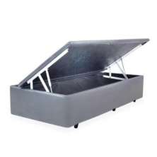 Base Solteirão Baú 0,96cm x 2,03 Corino Cinza