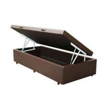 Cama Box Baú Solteiro Corino Marrom 0,88x1,88cm