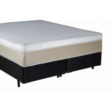 Cama Queen Baú com colchão Suede Bege Monterey