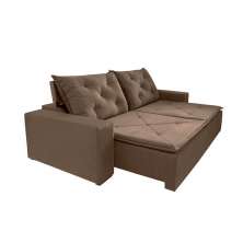 Sofá 4 Lugares Retrátil e Reclinável Barcelona Suede Marrom