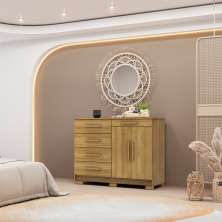 Cômoda Sapateira Marrom Grande Reforçada Espaçosa Com 5 Gavetas 2 Porta Us