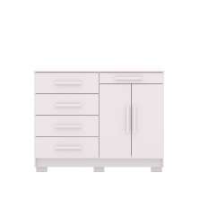 Comoda Sapateira 5 Gavetas E 2 Portas Branco