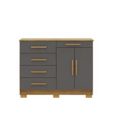 Comoda Sapateira 5 Gavetas E 2 Portas Nature Alasca