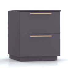 Mesa De Cabeceira Dubai 2 Gavetas 50 cm Alasca VR