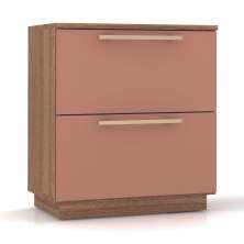 Mesa De Cabeceira Dubai 2 Gavetas 50 cm Nature Camarim VR