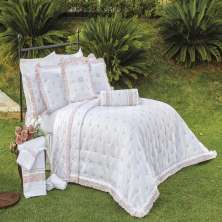 Kit Enxoval King Bordado 600 fios Rivieri Branco Vilela Enxovais 5 peças