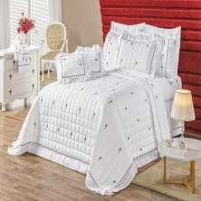 Kit Enxoval Queen Bordado 200 fios Felicitá Branco Vilela Enxovais 9 peças