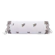 Rolo Decorativo Bordado 200 fios Mondrean Branco Vilela Enxovais 2 peças