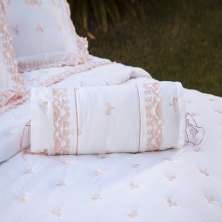 Rolo Decorativo Bordado 600 fios Rivieri Branco Vilela Enxovais 2 peças