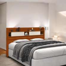 Cabeceira Com Prateleiras Dubai Queen Cinamomo E Off
