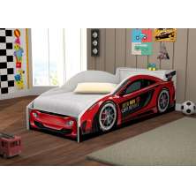 Cama Carro com Baú Infantil Vermelho