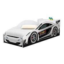 Cama Carro com Baú Lizzy Infantil Branco com Colchão