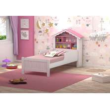 Cama Casinha Com Nichos Princesa Rosa Com Colchão Vitamov