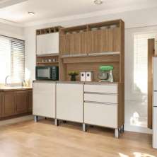 Cozinha Moderna 06 Portas Smart Freijó E Off White