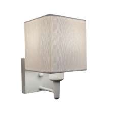Arandela Quadrada Md-2006 Branco Cúpula em Tecido Branco - Bivolt