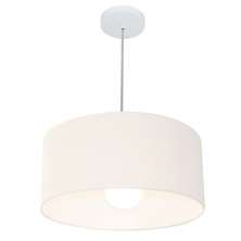 Pendente Cilíndrico 4052 Cúpula em Tecido 50x21cm Branco - Bivolt