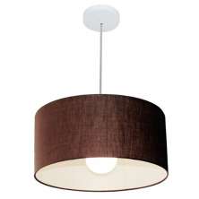 Pendente Cilíndrico 4052 Cúpula em Tecido 50x21cm Café - Bivolt