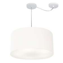 Pendente Cilíndrico Com Desvio Md-4236 Cúpula em Tecido 45x25cm Branco - Bivolt