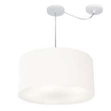 Pendente Cilíndrico Com Desvio Md-4238 Cúpula em Tecido 45x25cm Branco - Bivolt