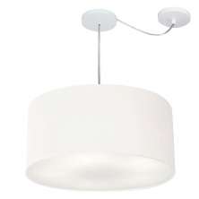 Pendente Cilíndrico Com Desvio Md-4252 Cúpula em Tecido 55x25cm Branco - Bivolt