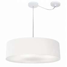 Pendente Cilíndrico Com Desvio Md-4265 Cúpula em Tecido 60x15cm Branco - Bivolt