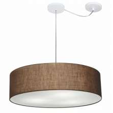 Pendente Cilíndrico Com Desvio Md-4265 Cúpula em Tecido 60x15cm Café - Bivolt