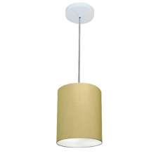 Pendente Cilíndrico Md-4012 Cúpula em Tecido 18x25cm Algodão Crú - Bivolt