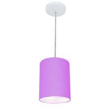 Pendente Cilíndrico Md-4012 Cúpula em Tecido 18x25cm Lilás - Bivolt