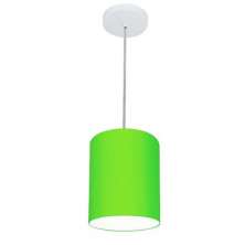 Pendente Cilíndrico Md-4012 Cúpula em Tecido 18x25cm Verde Limão - Bivolt