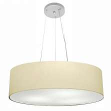 Pendente Cilíndrico Md-4029 Cúpula em Tecido 60x15cm Algodão Crú - Bivolt