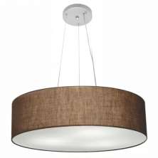 Pendente Cilíndrico Md-4029 Cúpula em Tecido 60x15cm Café - Bivolt