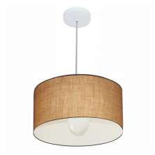 Pendente Cilíndrico Md-4031 Cúpula em Tecido 40x21cm Palha - Bivolt