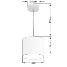 Pendente Cilíndrico Md-4046 Cúpula em Tecido 18x18cm Palha - Bivolt