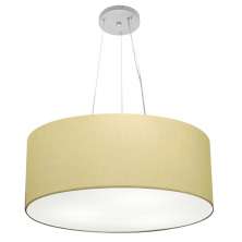 Pendente Cilíndrico Md-4047 Cúpula em Tecido 50x21cm Algodão Crú - Bivolt