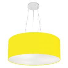 Pendente Cilíndrico Md-4047 Cúpula em Tecido 50x21cm Amarelo - Bivolt