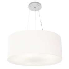 Pendente Cilíndrico Md-4047 Cúpula em Tecido 50x21cm Branco - Bivolt