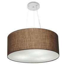 Pendente Cilíndrico Md-4047 Cúpula em Tecido 50x21cm Café - Bivolt