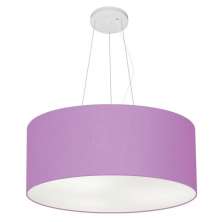 Pendente Cilíndrico Md-4047 Cúpula em Tecido 50x21cm Lilás - Bivolt