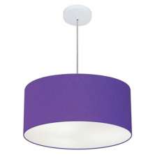 Pendente Cilíndrico Md-4049 Cúpula em Tecido 50x21cm Roxo - Bivolt