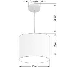 Pendente Cilíndrico Md-4054 Cúpula em Tecido 30x21cm Café - Bivolt