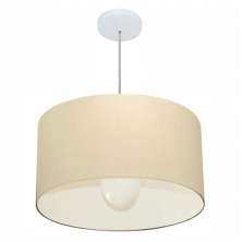 Pendente Cilíndrico Md-4069 Cúpula em Tecido 50x30cm Algodão Crú - Bivolt