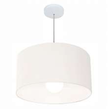 Pendente Cilíndrico Md-4069 Cúpula em Tecido 50x30cm Branco - Bivolt