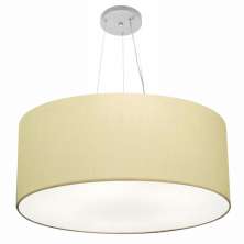 Pendente Cilíndrico Md-4074 Cúpula em Tecido 60x30cm Algodão Crú - Bivolt